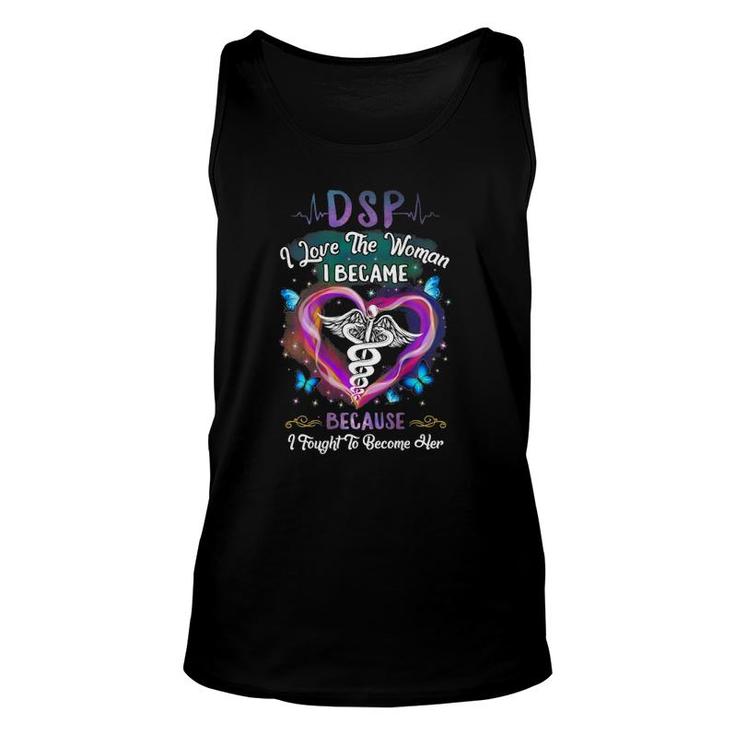 Dsp I Love Woman I Became Nurse Person Butterfly Heartbeats Unisex Tank Top