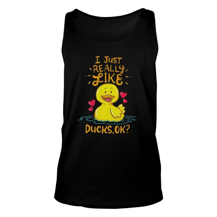 Duck Ducks Funny Duck Lover Gift Unisex Tank Top
