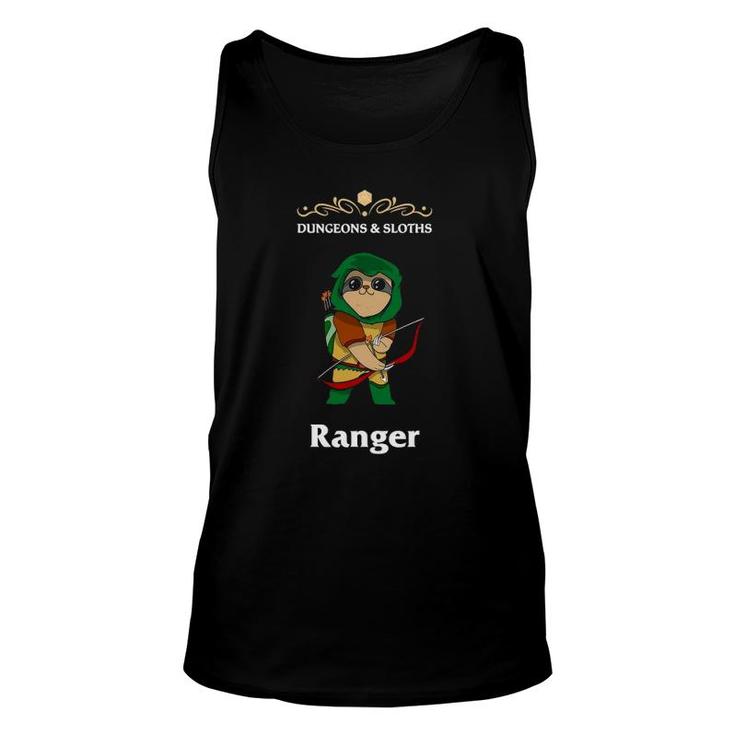Dungeons And Sloths Rpg D20 Ranger Role Playing Fantasy Gamer Tank Top