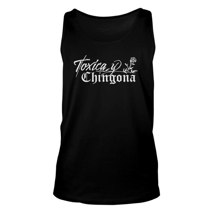Dvc Culture Toxica Y Chingona Representation White Letters Unisex Tank Top