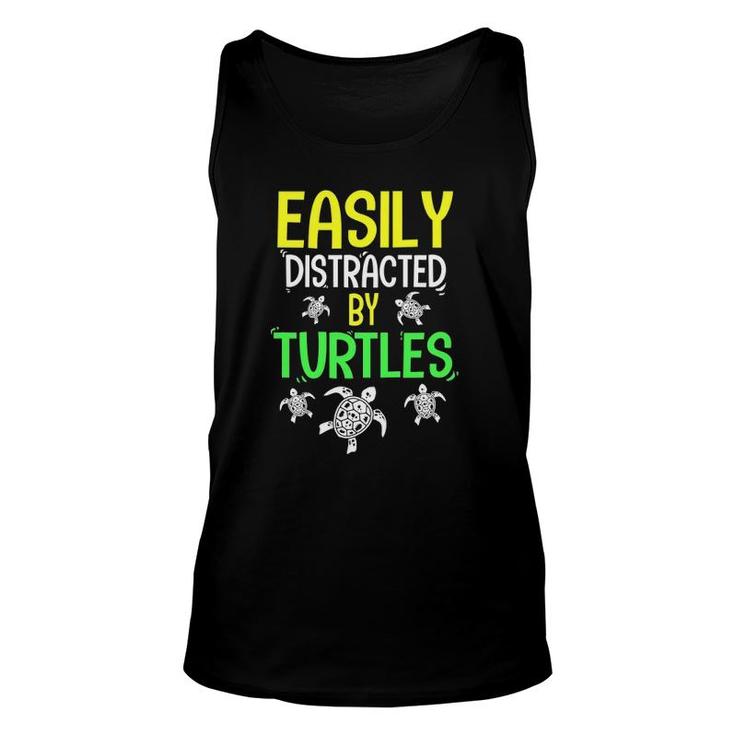 Easily Distracted By Turtles Sea Turtle Unisex Tank Top