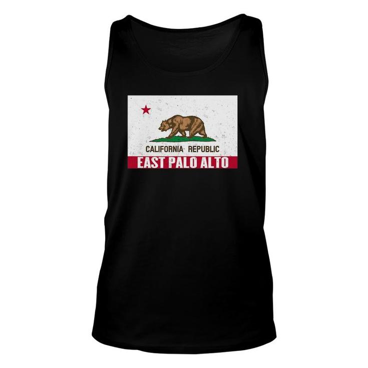 East Palo Alto, California - Distressed Ca Republic Flag Unisex Tank Top