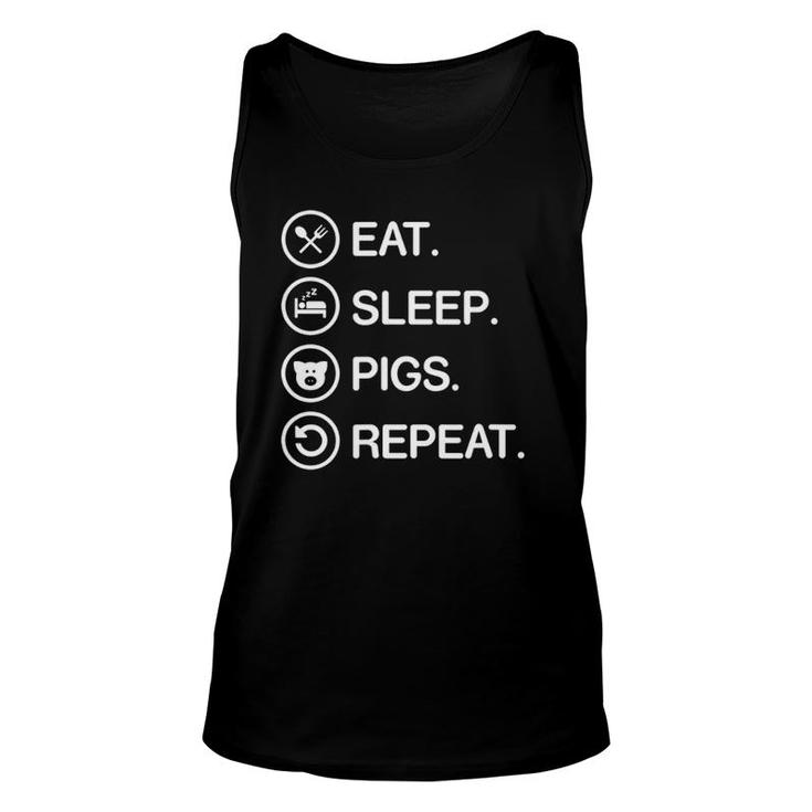 Eat Sleep Pigs Repeat Funny Pig Lover Whisperer Gift Unisex Tank Top