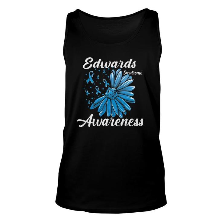 Edwards Syndrome Awareness Trisomy 18 Related Light Blue Ribbon Tank Top