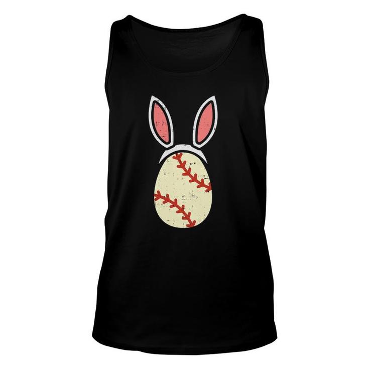 Egg Baseball Rabbit Bunny Ears Funny Easter Player Gift Unisex Tank Top
