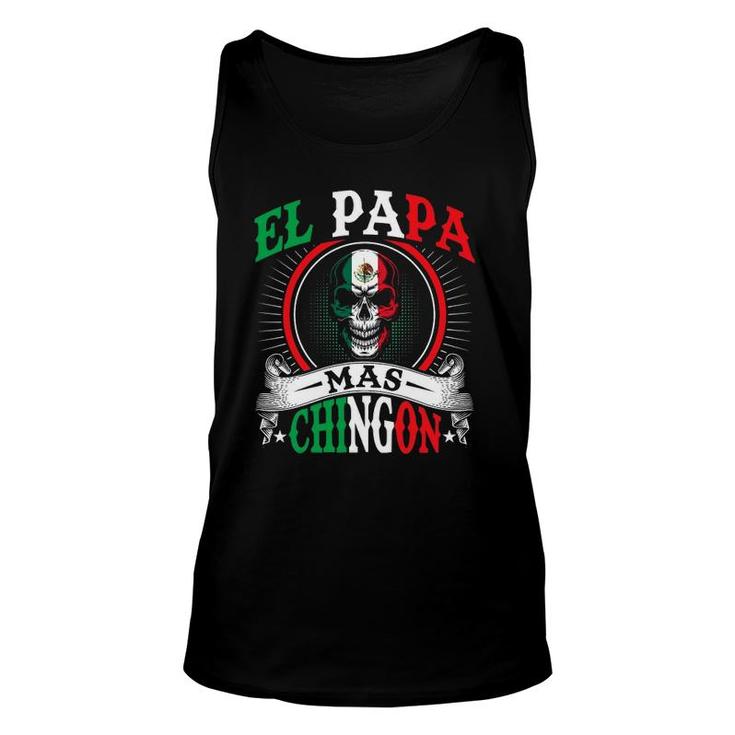 El Papa Mas Chingon Funny Mexican Dad Husband Regalo Flag Unisex Tank Top