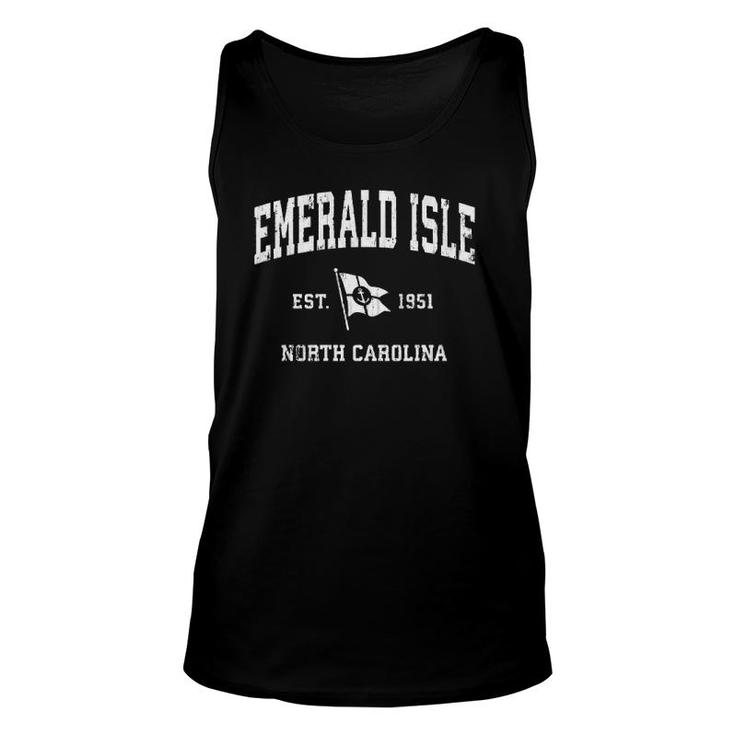 Emerald Isle Nc Vintage Nautical Boat Anchor Flag Sports  Unisex Tank Top
