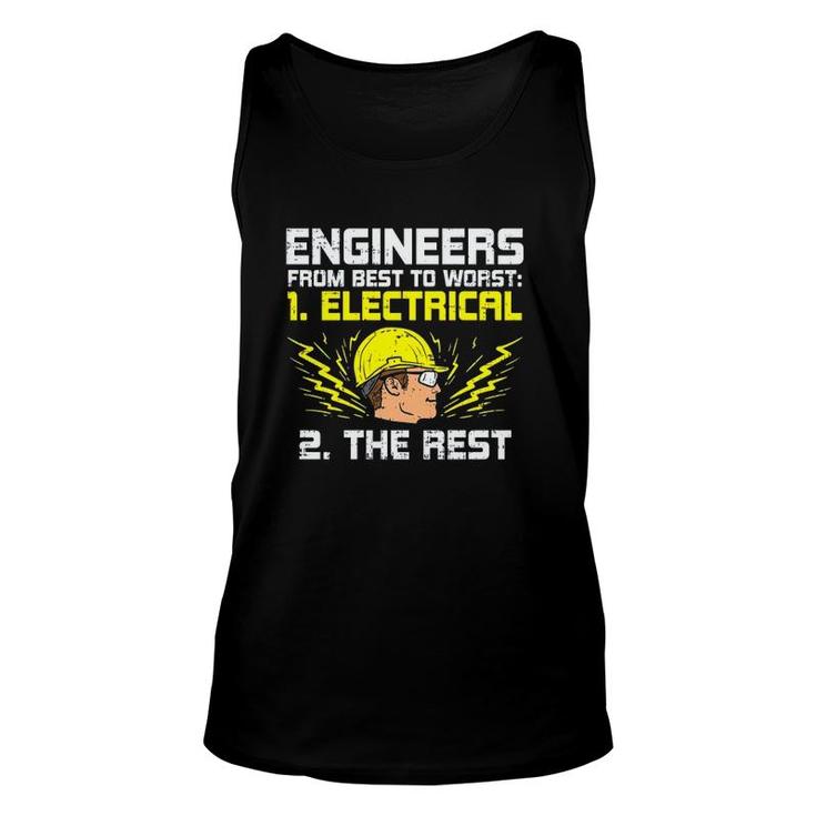 Engineers From Best To Worst Funny Electrical Engineering Unisex Tank Top