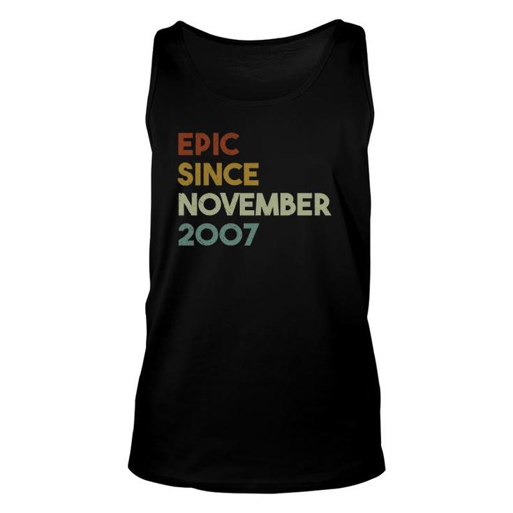 Epic Since November 2007 15Th Birthday Gift 15 Years Old  Unisex Tank Top