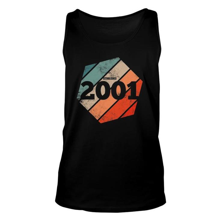 Established 2001 Vintage 20Th Birthday Retro Est 2001 Ver2 Tank Top