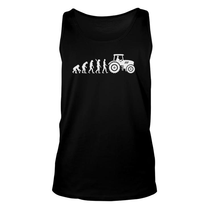 Evolution Tractor Farmer Live On A Ranch Unisex Tank Top