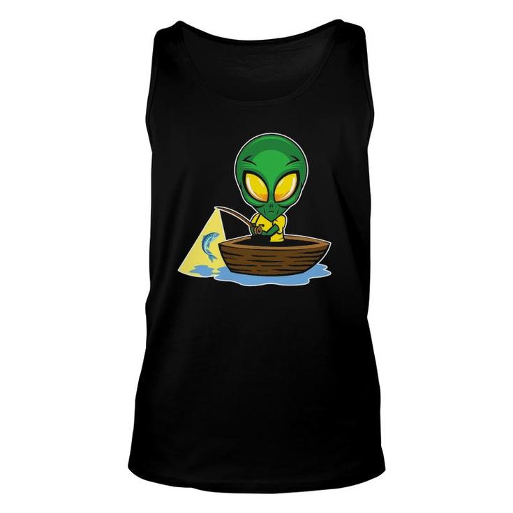 Exterrestrial Ufo Lake Fishermen Sail Fish Fishing Alien Dad Tank Top
