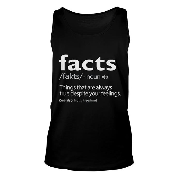 Facts Over Feelings Definition Politically Incorrect Unisex Tank Top