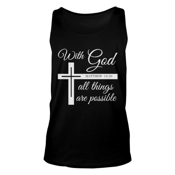 Faith All Things Are Possible Christian  Unisex Tank Top