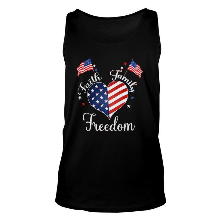 Faith Family Freedom Fourth July American Patriotic Womens Unisex Tank Top