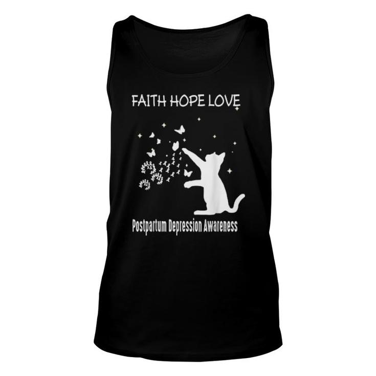 Faith Hope Love Postpartum Depression Awareness  Unisex Tank Top