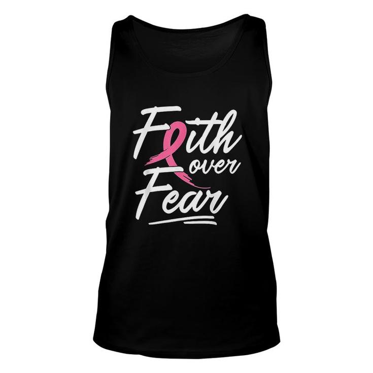 Faith Over Fear Survivor Pink Ribbon Unisex Tank Top