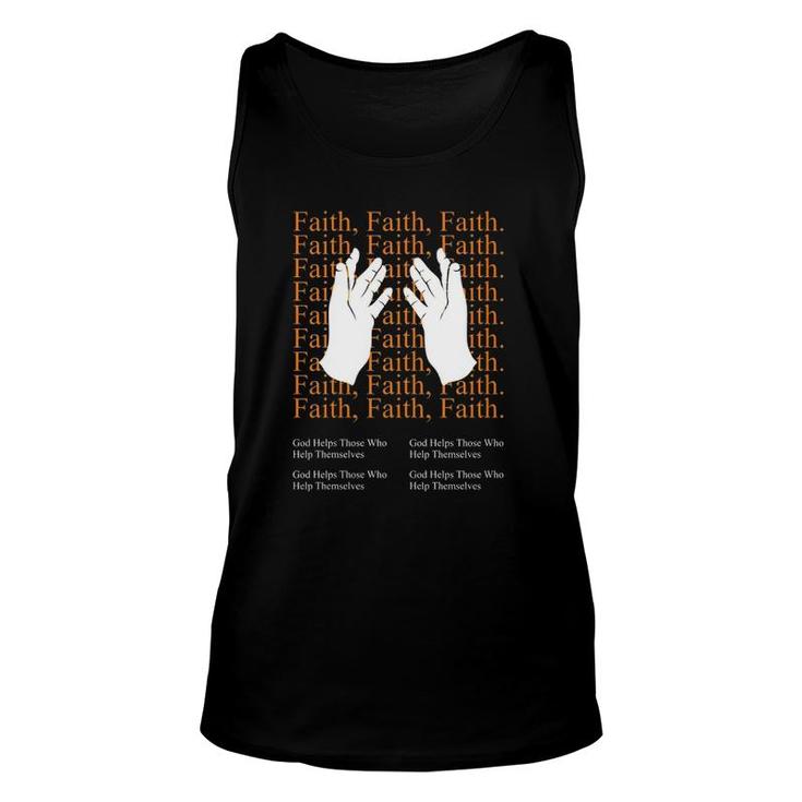 Faith Version God Helps Those Who Help Themselves Unisex Tank Top