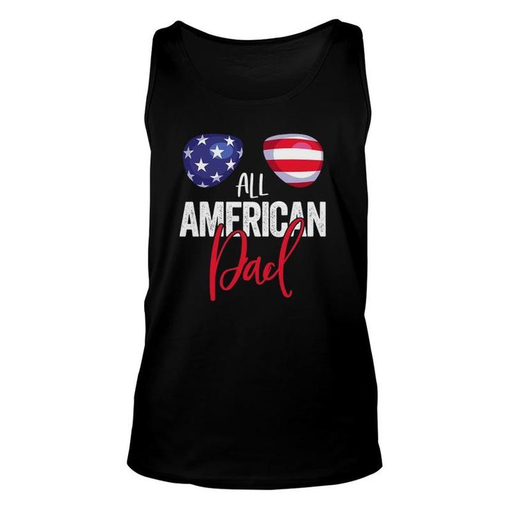 Family Matching 4Th Of July  Men Dad American Flag Unisex Tank Top