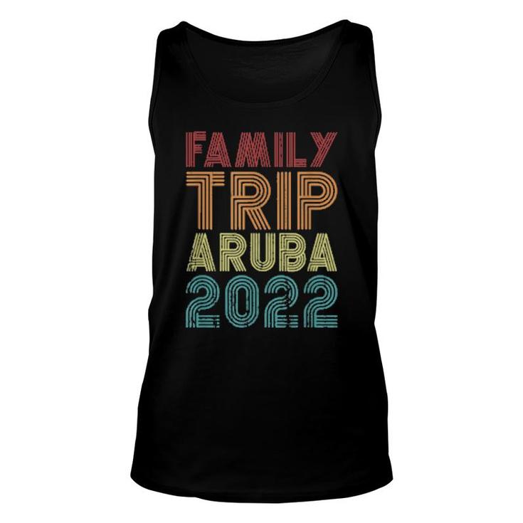 Family Trip Aruba 2022 Vacation Matching Vintage Retro Cool Tank Top