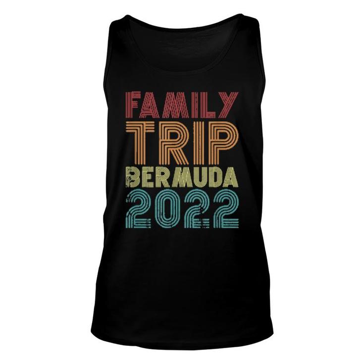Family Trip Bermuda 2022 Vacation Matching Vintage Retro  Unisex Tank Top