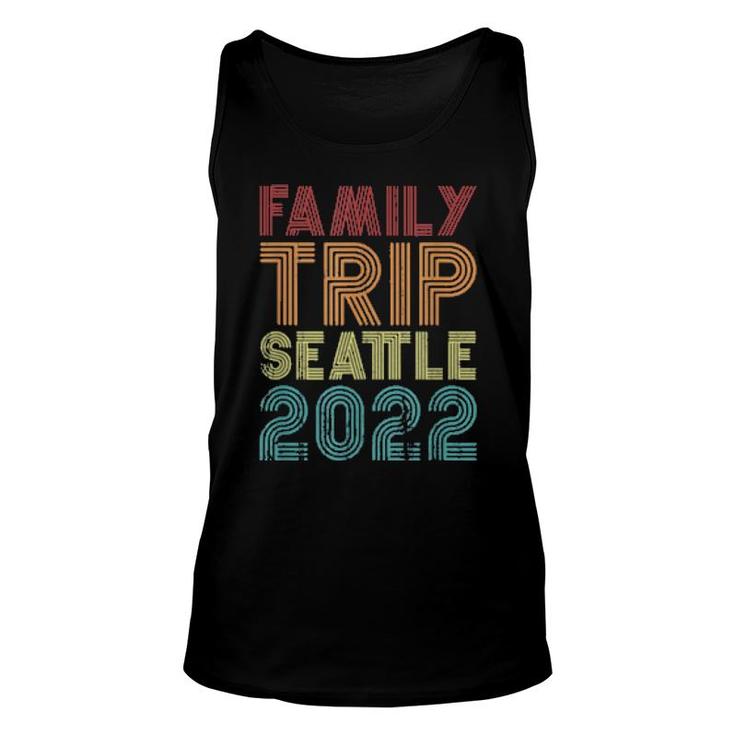 Family Trip Seattle 2021 Vacation Matching Vintage Retro  Unisex Tank Top