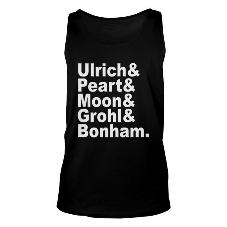 Famous Drummer And Percussion Names Unisex Tank Top