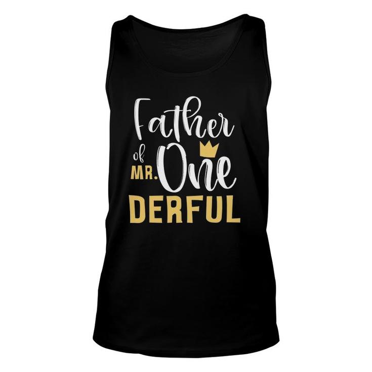 Mens Father Of Mr Onederful 1St Birthday First One-Derful Party Tank Top
