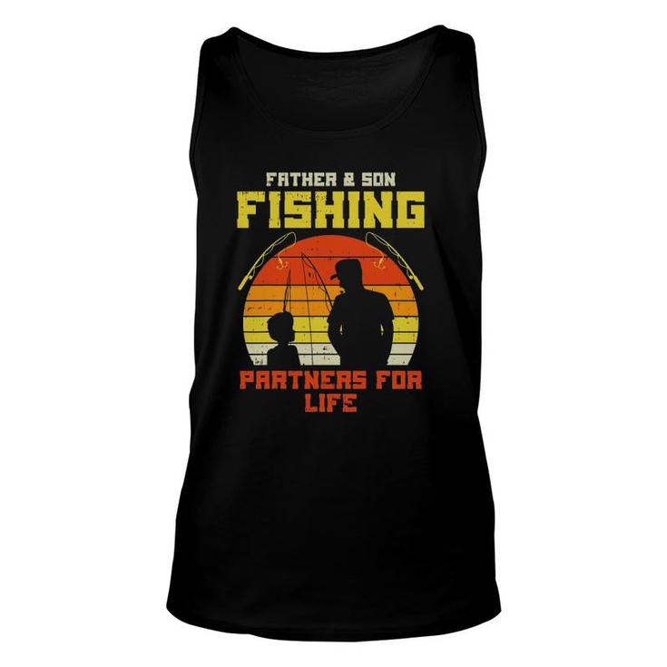 Father Son Fishing Partners For Life Retro Matching Dad Tank Top