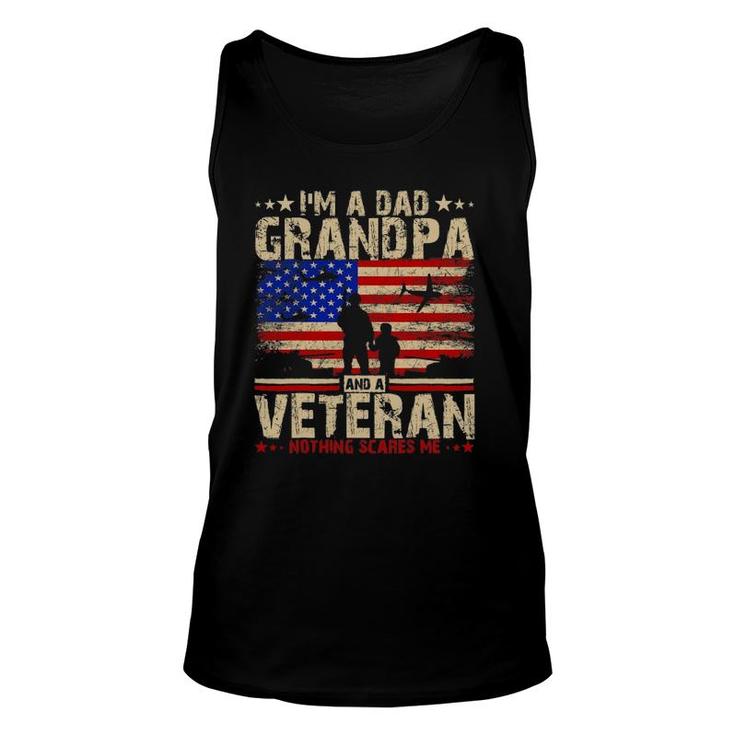 Father's Day 4Th Of July I'm A Dad Grandpa And A Veteran Unisex Tank Top