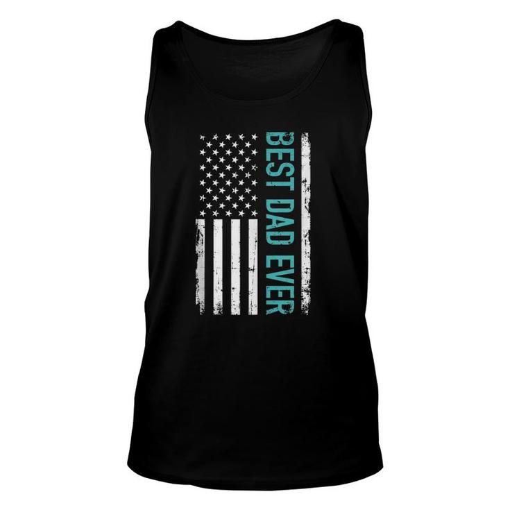 Father's Day Best Dad Ever With Us American Flag Tank Top Unisex Tank Top