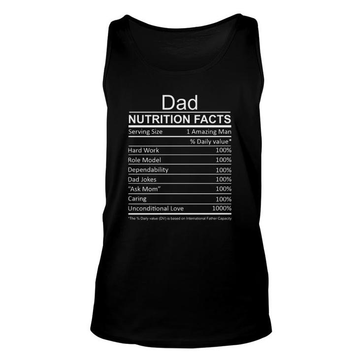 Father’S Day Dad Nutrition Facts Amazing Man Unconditional Love Tank Top