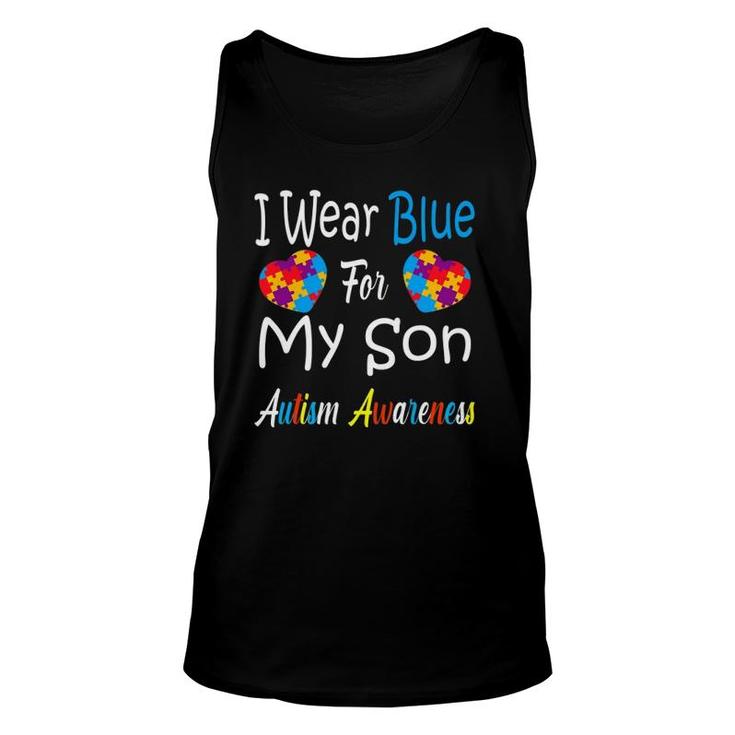 Father's Day Gift I Wear Blue For My Son Autism Awareness Unisex Tank Top