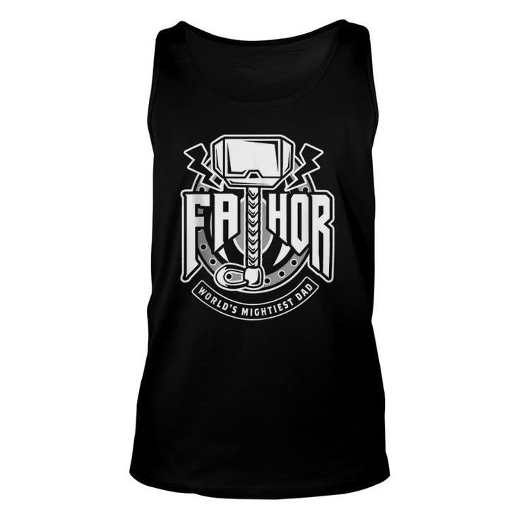 Mens Fathor World's Mightiest Dad Cool Viking Father Tank Top Tank Top