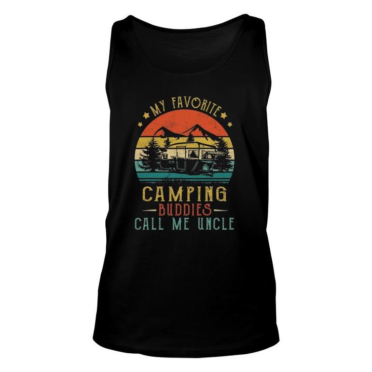 Mens My Favorite Camping Buddies Call Me Uncle Vintage Fathers Tank Top