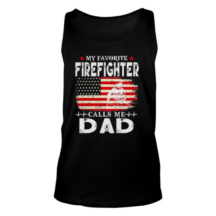 Mens My Favorite Firefighter Calls Me Dad Father's Day Tank Top