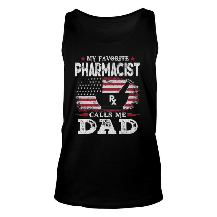 Mens My Favorite Pharmacist Calls Me Dad Usa Flag Father's Day Tank Top