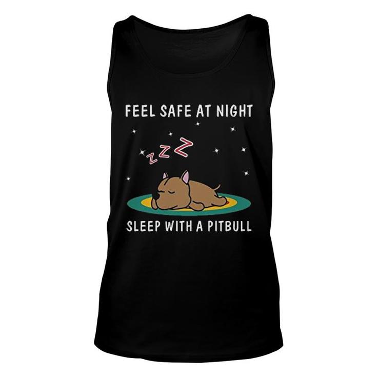 Feel Safe At Night Sleep With A Pitbull Unisex Tank Top