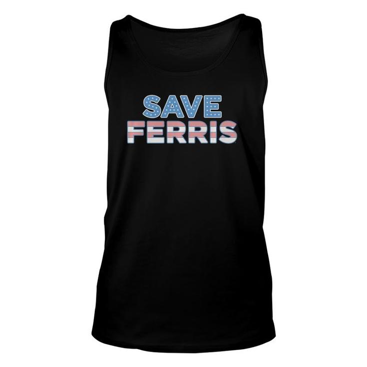 Ferris Bueller Save Ferris Stars & Stripes  Unisex Tank Top