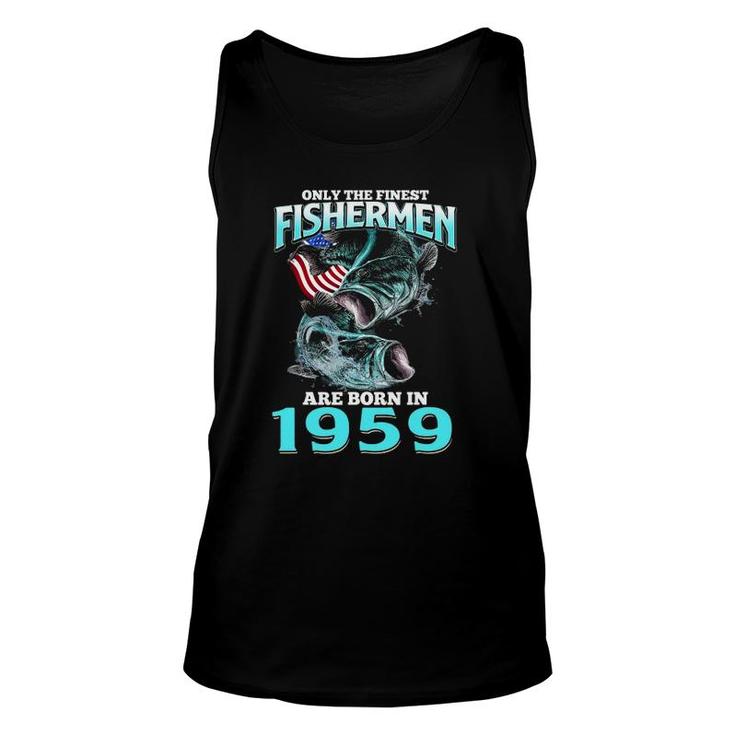 Mens Only The Finest Fisherman Born In 1959 Fishing Birthday Tank Top