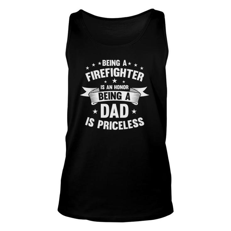 Firefighter Dad Fireman Papa Saying Cool Father's Day Gifts Unisex Tank Top