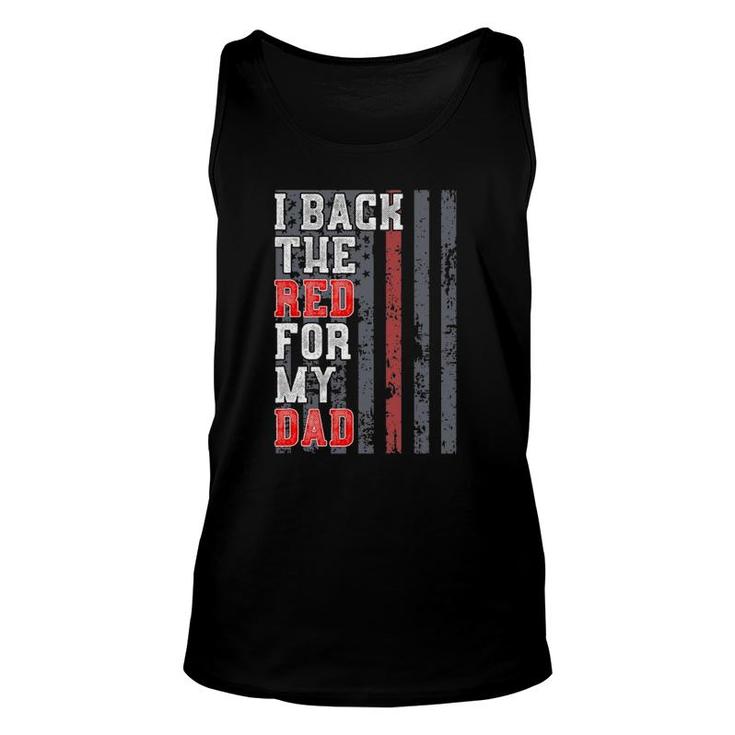 Firefighter  For Daughter Son Support Dad Thin Red Line Unisex Tank Top