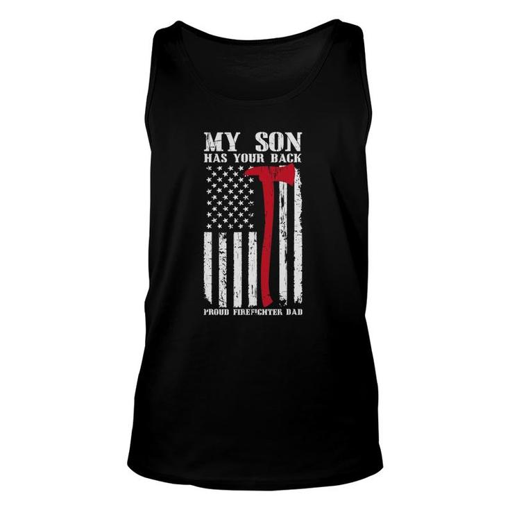 Firefighter My Son Has Your Proud Firefighter Dad American Unisex Tank Top