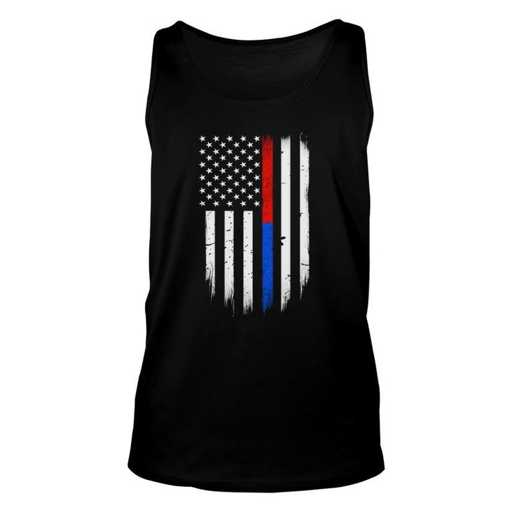 Firefighter Police Flag Thin Red Blue Line Unisex Tank Top