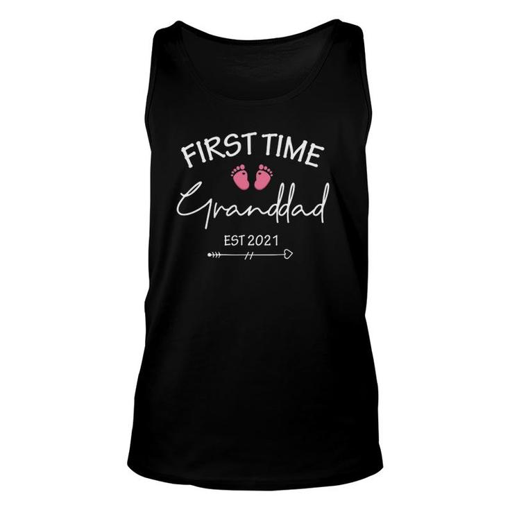 First Time Granddad Est 2021 Matching Family Christmas Unisex Tank Top