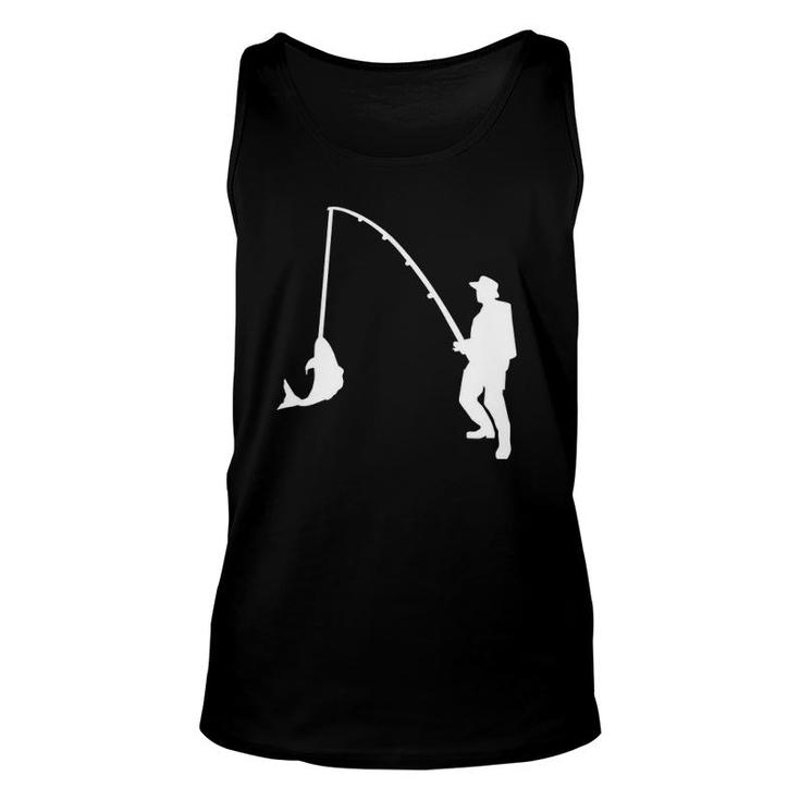 Fisher With Rod And Fish Unisex Tank Top