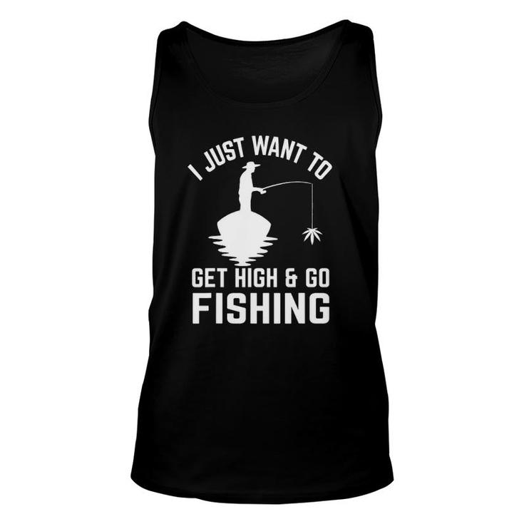 Fishing 365 Get High And Go Fishing Tee Funny Unisex Tank Top