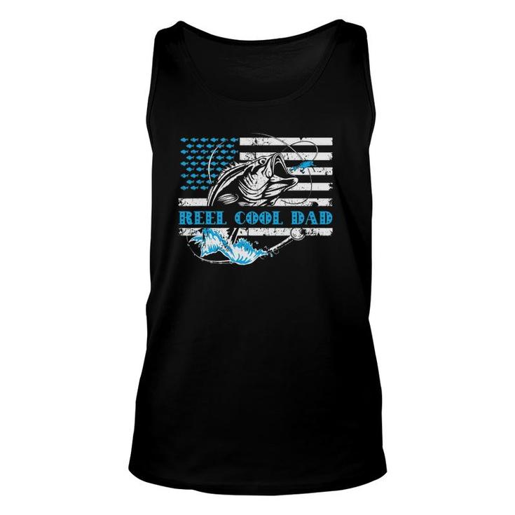 Fishing Stuff For Father's Day Reel Cool Dad American Flag Unisex Tank Top