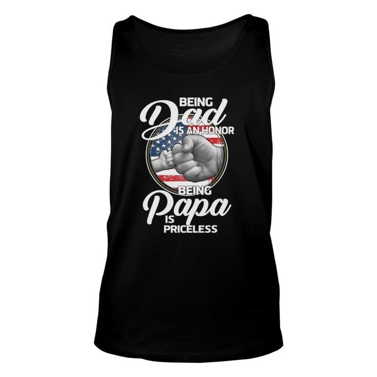 Fist Bump Being Dad Is An Honor Being Papa Is Priceless Unisex Tank Top