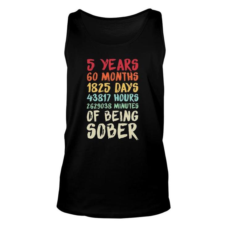 Five Years Clean Addiction Recovery 5 Years Sober Unisex Tank Top